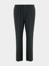 Ami Paris Anthracite Black Wool Elasticated Waist Trousers