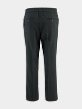 Ami Paris Anthracite Black Wool Elasticated Waist Trousers
