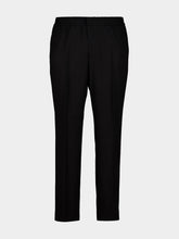 Ami Paris Black Elasticated-Waist Wool Trousers