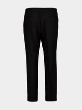 Ami Paris Black Elasticated-Waist Wool Trousers