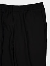 Ami Paris Black Elasticated-Waist Wool Trousers