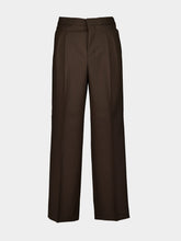 Ami Paris Wide Fit Dark Coffee Wool Trousers