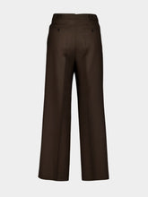 Ami Paris Wide Fit Dark Coffee Wool Trousers