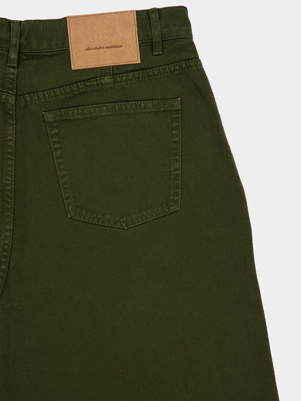 Loden Green Wide Fit Cotton Twill Trousers