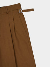 Ami Paris Hazelnut Brown Wool Tabs Wide Trousers
