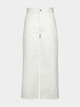 Ami Paris White Cream Cotton Worker Trousers
