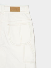 Ami Paris White Cream Cotton Worker Trousers