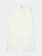 Ami Paris White Cream Cotton Worker Trousers