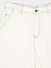 Ami Paris White Cream Wide Fit Denim Trousers