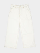 Ami Paris White Cream Wide Fit Denim Trousers