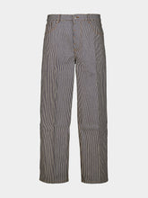 Ami Paris Indigo and Ecru Striped Baggy-Fit Cotton Jeans
