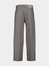 Ami Paris Indigo and Ecru Striped Baggy-Fit Cotton Jeans