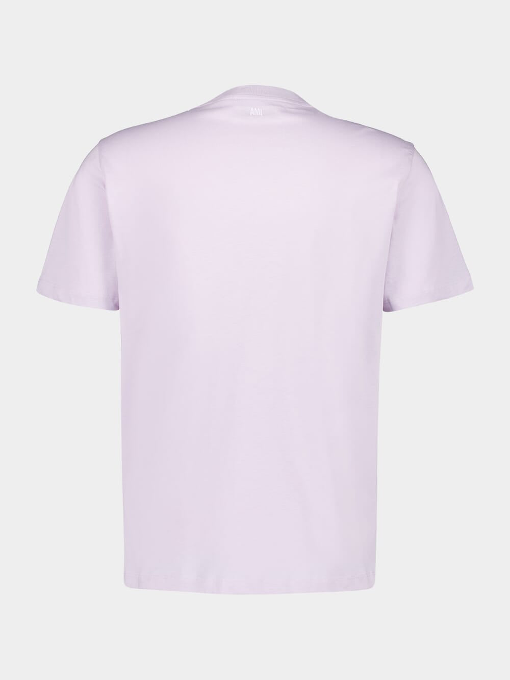 Lilac Cotton T-Shirt with Heart Embroidery