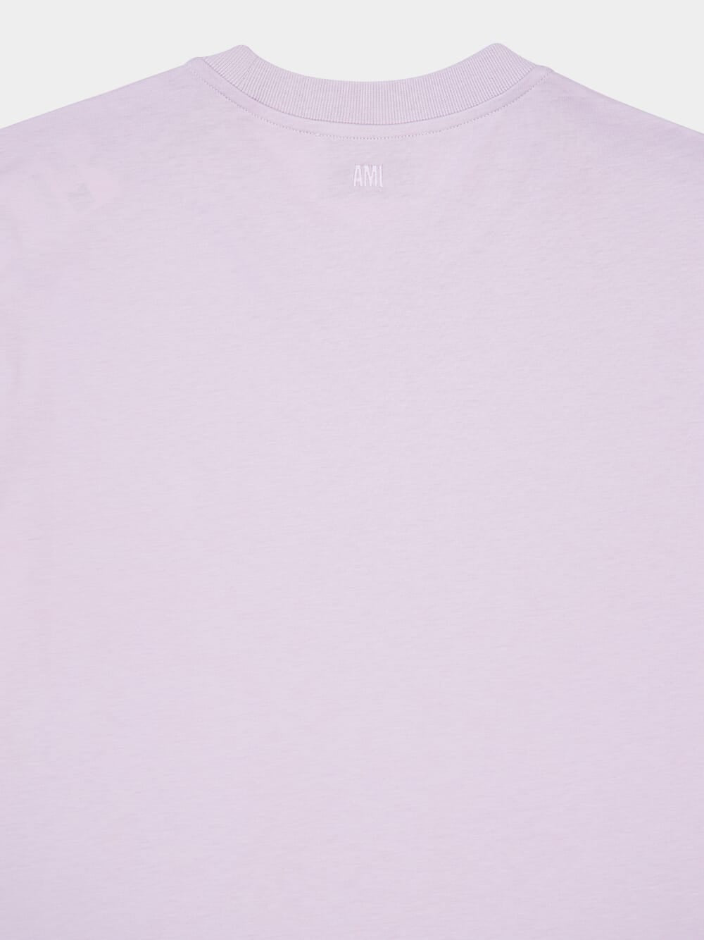 Lilac Cotton T-Shirt with Heart Embroidery