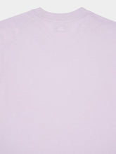 Ami Paris Lilac Cotton T-Shirt with Heart Embroidery