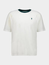 Ami Paris White and Green Ami De Coeur Cotton T-Shirt