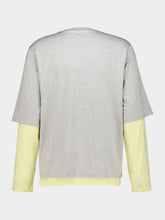 Ami Paris Grey Double-Sleeve Ami De Coeur T-Shirt
