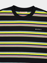 Marni Black Multicolour Striped Cotton T-Shirt
