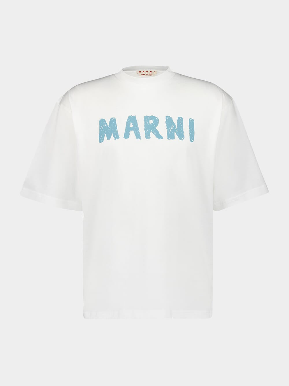 White Logo Printed Crewneck T-Shirt