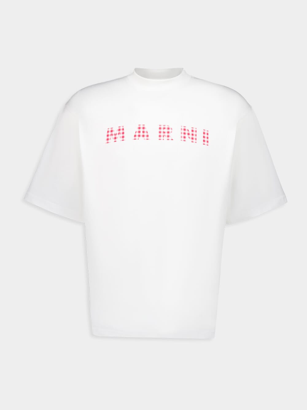 White T-shirt with Checked Marni Logo