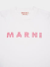 Marni White T-shirt with Checked Marni Logo