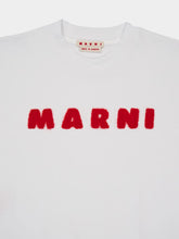 Marni White Cotton T-shirt With Mohair Patches