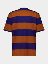 Marni Ocean and Tobacco Stripe Cotton T-Shirt