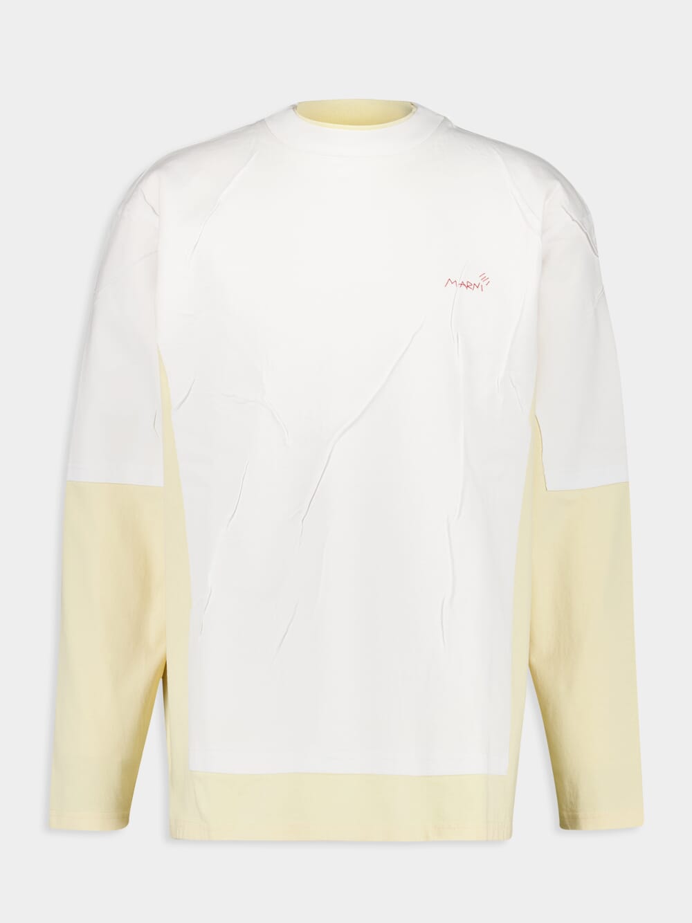 White and Yellow Oversized Jumper