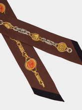 Versace Brown Printed Silk Twill Ribbon
