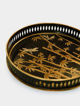 Les Ottomans Flora Iron Tray Bamboo 28cm