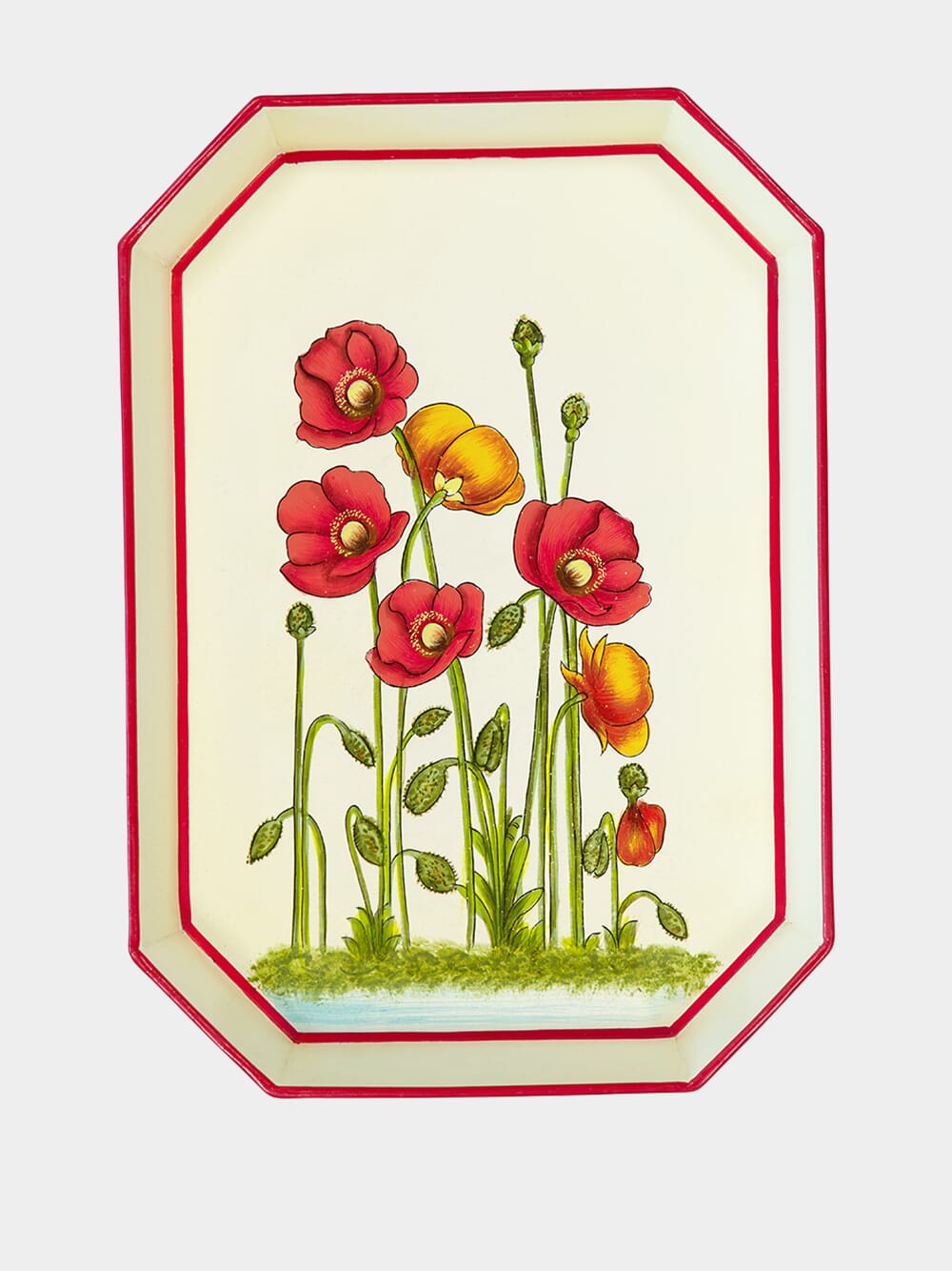 Flora iron tray poppies 43cm