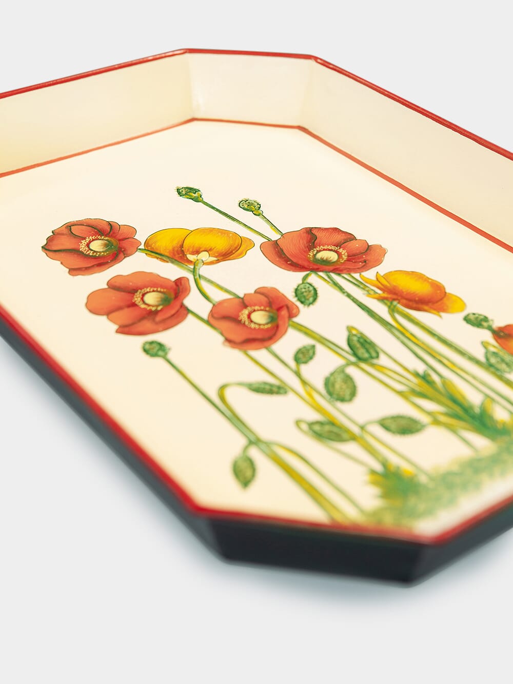 Flora iron tray poppies 43cm