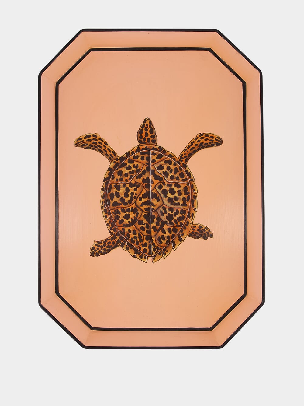 Handpainted Turtle Dusty Pink Iron Tray