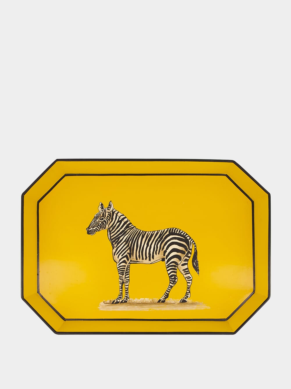 Handpainted Zebra Iron Yellow Tray