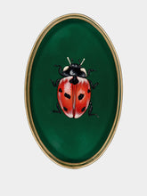 Les Ottomans Ladybug Handpainted Iron Oval Tray