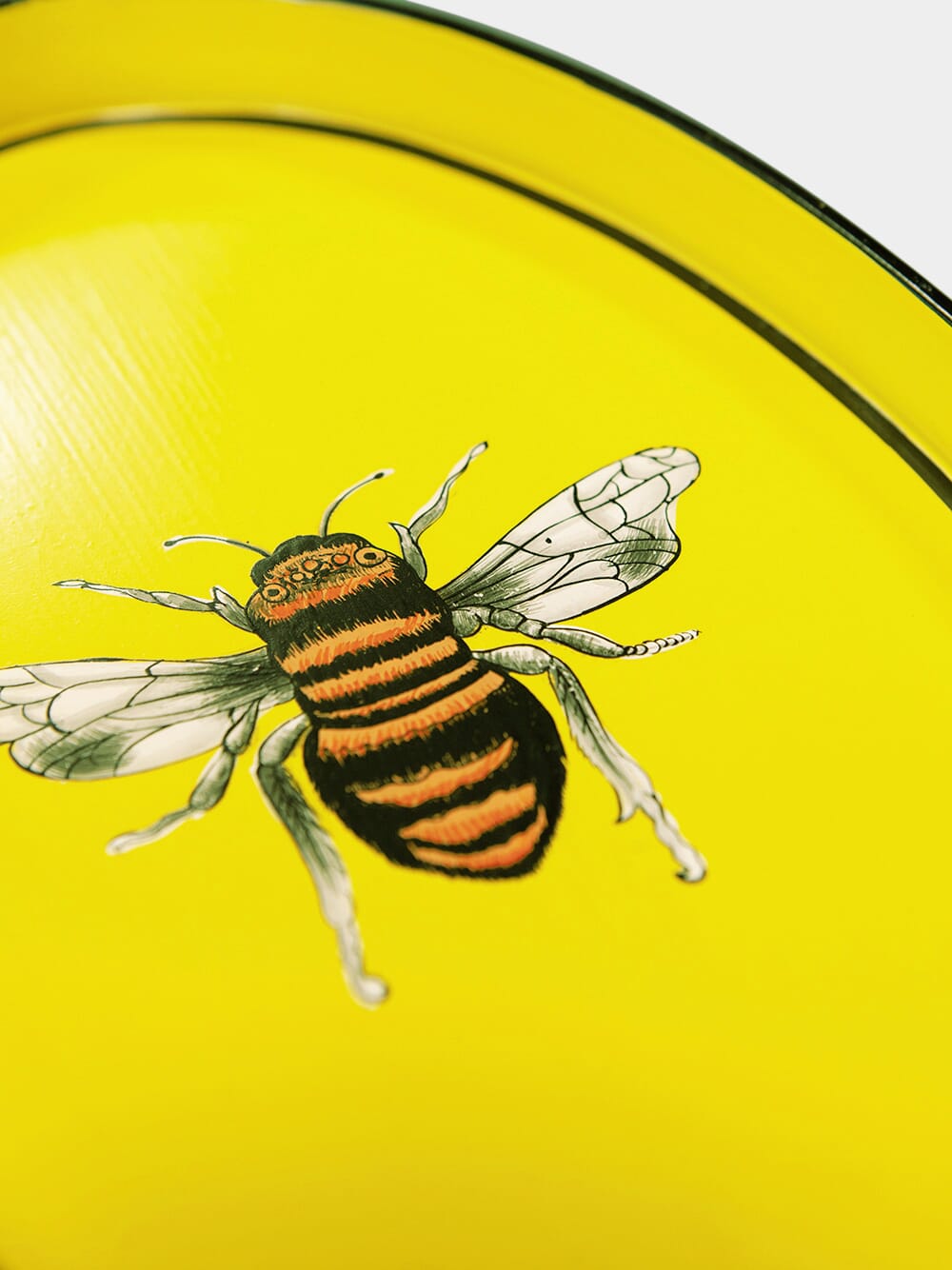 Yellow Bee Handpainted Iron Tray