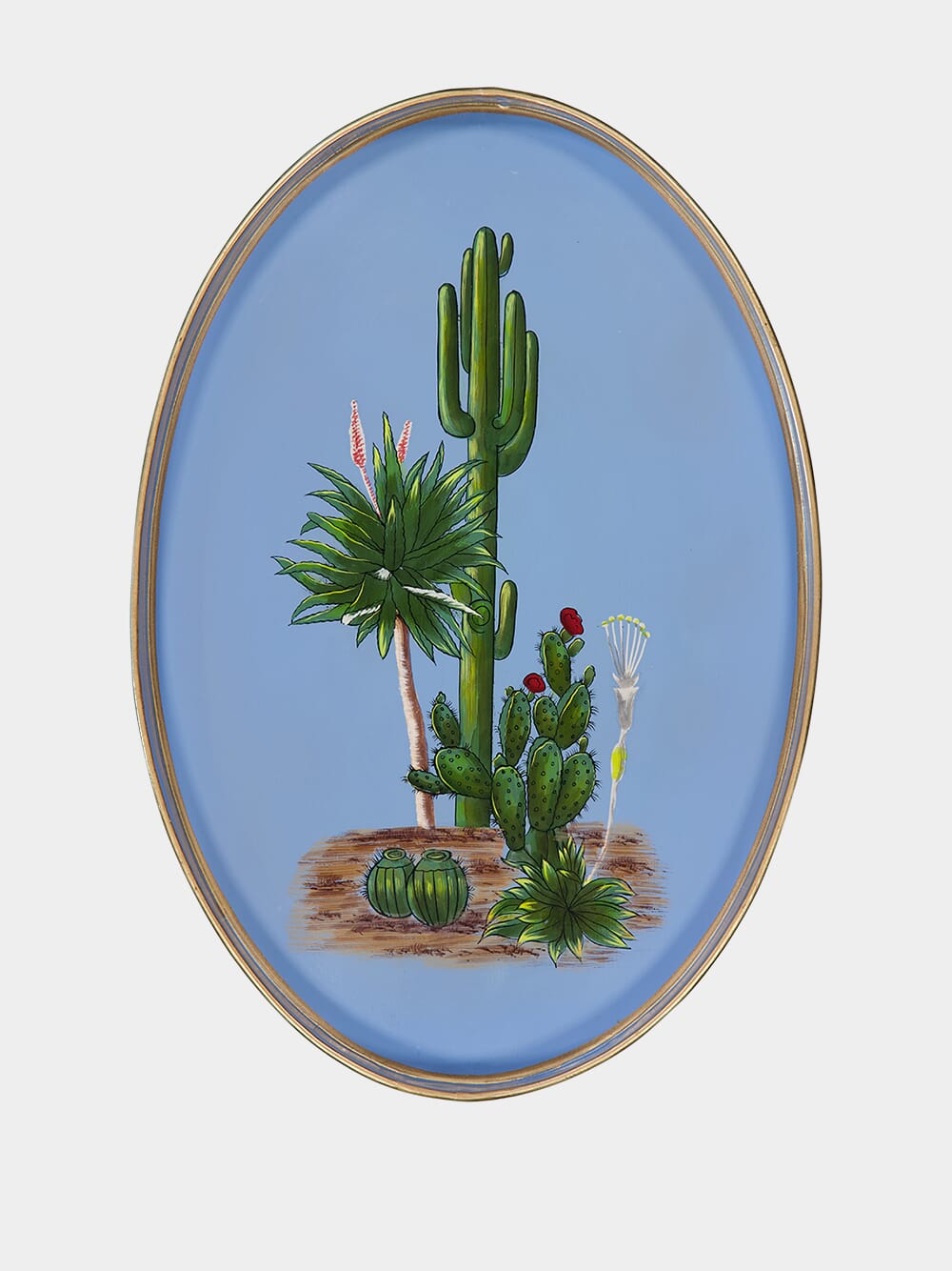 Flora iron tray Cactus 33cm