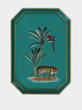 Les Ottomans Handpainted Leopard Iron Tray