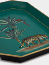 Les Ottomans Handpainted Leopard Iron Tray