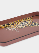 Les Ottomans Handpainted Right Leopard Tray