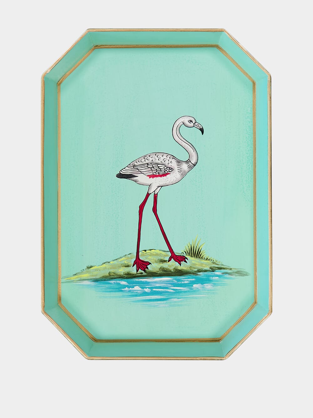 Hand-paited Flamingo Iron Tray