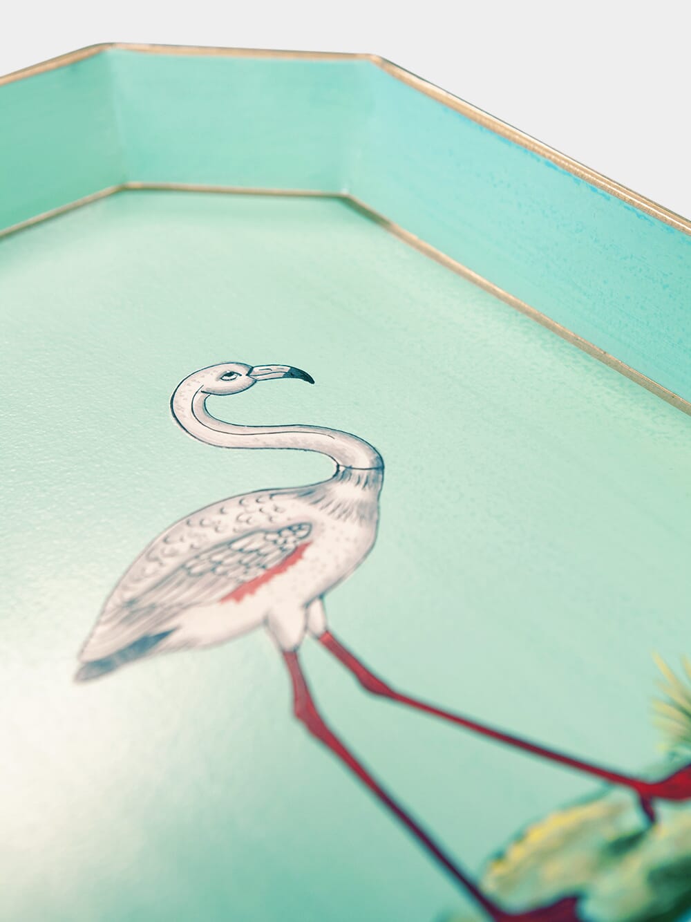 Hand-paited Flamingo Iron Tray