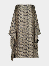 Paula Ivy Snakeskin Wrap Skirt in Printed Silk Twill