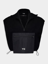 Y-3 Black Wool Blend Hooded Sweater
