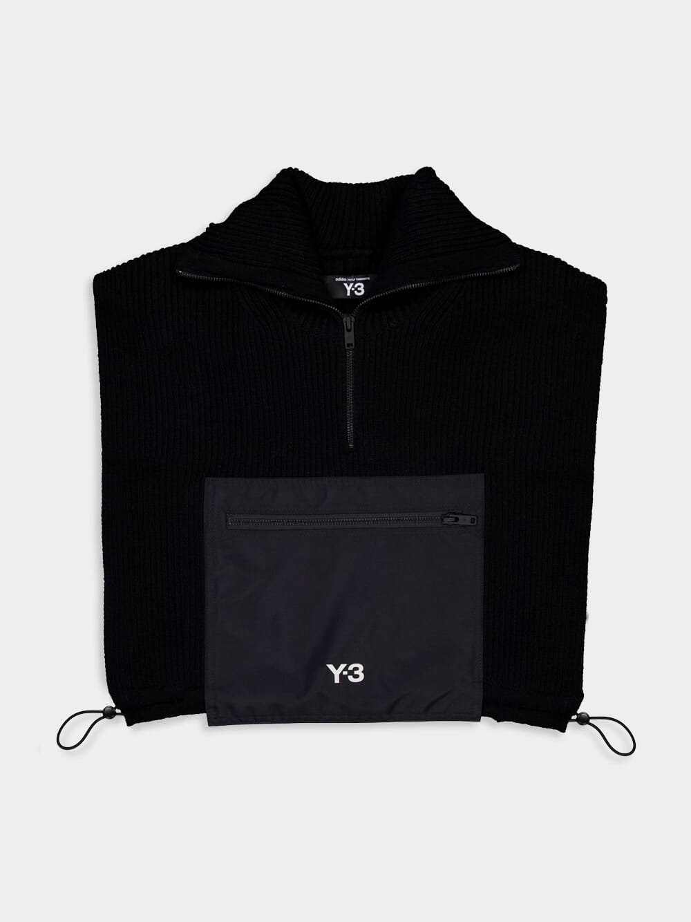 Black Wool Blend Hooded Sweater