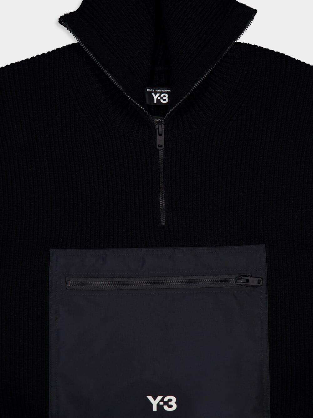 Black Wool Blend Hooded Sweater