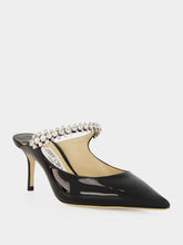 Jimmy Choo Black Bing 65 Crystal Patent Mules
