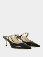Jimmy Choo Black Bing 65 Crystal Patent Mules