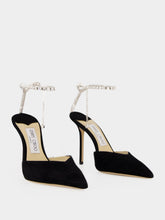 Jimmy Choo Saeda 100 Black Suede Pumps