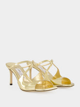 Jimmy Choo Anise 75 Gold Leather Mules